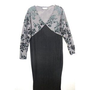 Impressions Millenium Velvet Burnout Babydoll Maxi Dress-Large-Whimsigoth